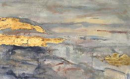 Original art for sale at UGallery.com | Within the Kármán Line: Echoes in the Bardo by Maya Malioutina | $4,925 | acrylic painting | 30' h x 48' w | thumbnail 1