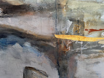 Original art for sale at UGallery.com | Within the Kármán Line: Held Between Heartbeats by Maya Malioutina | $4,925 | acrylic painting | 30' h x 48' w | thumbnail 4