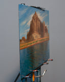 Original art for sale at UGallery.com | Castle Rock by McGarren Flack | $2,500 | oil painting | 15' h x 24' w | thumbnail 2