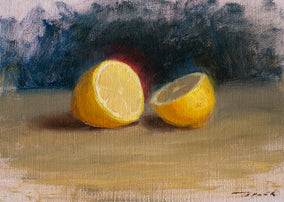 Original art for sale at UGallery.com | Divided Lemon by McGarren Flack | $725 | oil painting | 9' h x 12' w