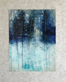 Original art for sale at UGallery.com | Indigo Forest by Mena Malgavkar | $575 | acrylic painting | 33' h x 26' w | thumbnail 3