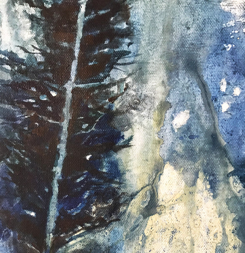 Indigo Forest by Mena Malgavkar |   Closeup View of Artwork 