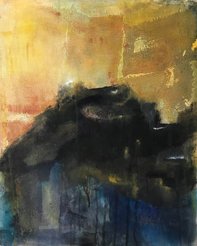 Original art for sale at UGallery.com | Sunrise on Black Mountain by Mena Malgavkar | $475 | mixed media artwork | 25' h x 20' w