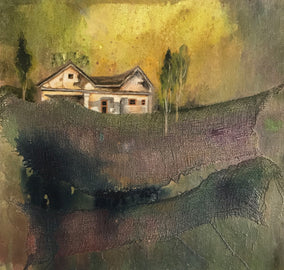Original art for sale at UGallery.com | Uncle's House by Mena Malgavkar | $350 | mixed media artwork | 11' h x 11' w