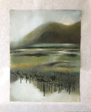 Original art for sale at UGallery.com | Vineyard Dawn by Mena Malgavkar | $750 | acrylic painting | 23' h x 20' w | thumbnail 3