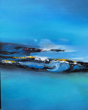 Original art for sale at UGallery.com | Breaking Waves by Mikhail Zuyeu | $650 | oil painting | 20' h x 16' w