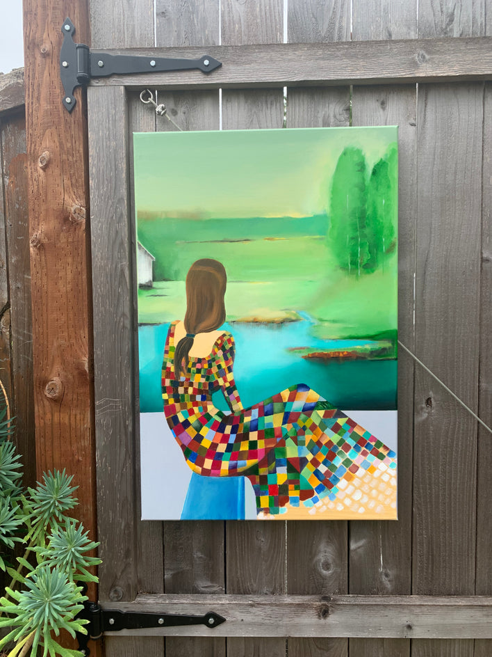 Quiet Horizon Green by Mikhail Zuyeu |  Context View of Artwork 