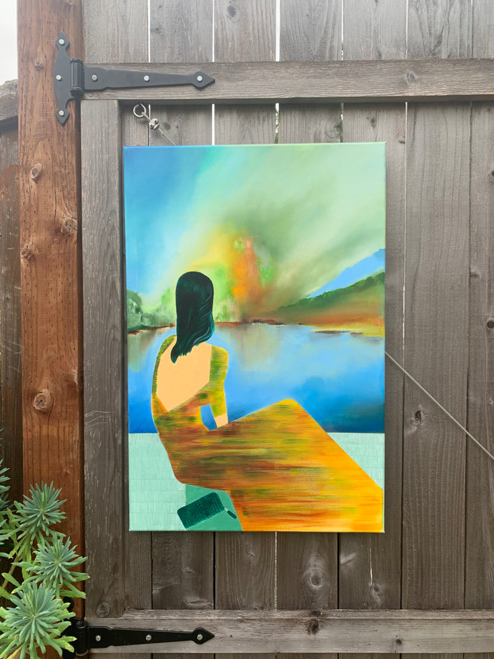 Quiet Horizon Orange by Mikhail Zuyeu |  Context View of Artwork 