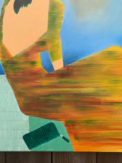 Quiet Horizon Orange by Mikhail Zuyeu |   Closeup View of Artwork 