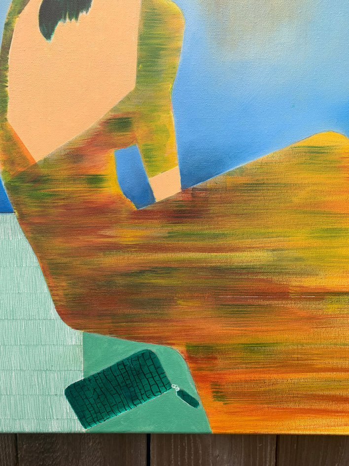 Quiet Horizon Orange by Mikhail Zuyeu |  Closeup View of Artwork 