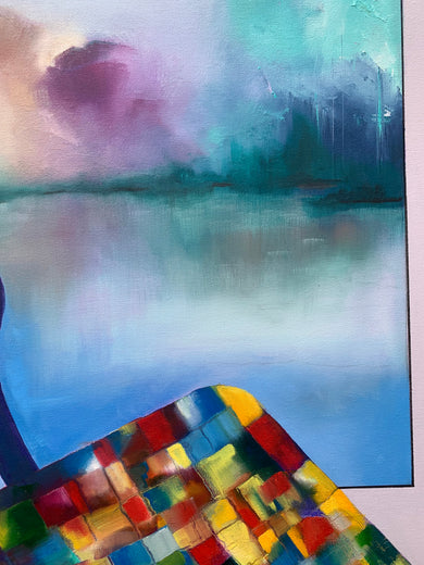 Quiet Horizon Purple by Mikhail Zuyeu |   Closeup View of Artwork 