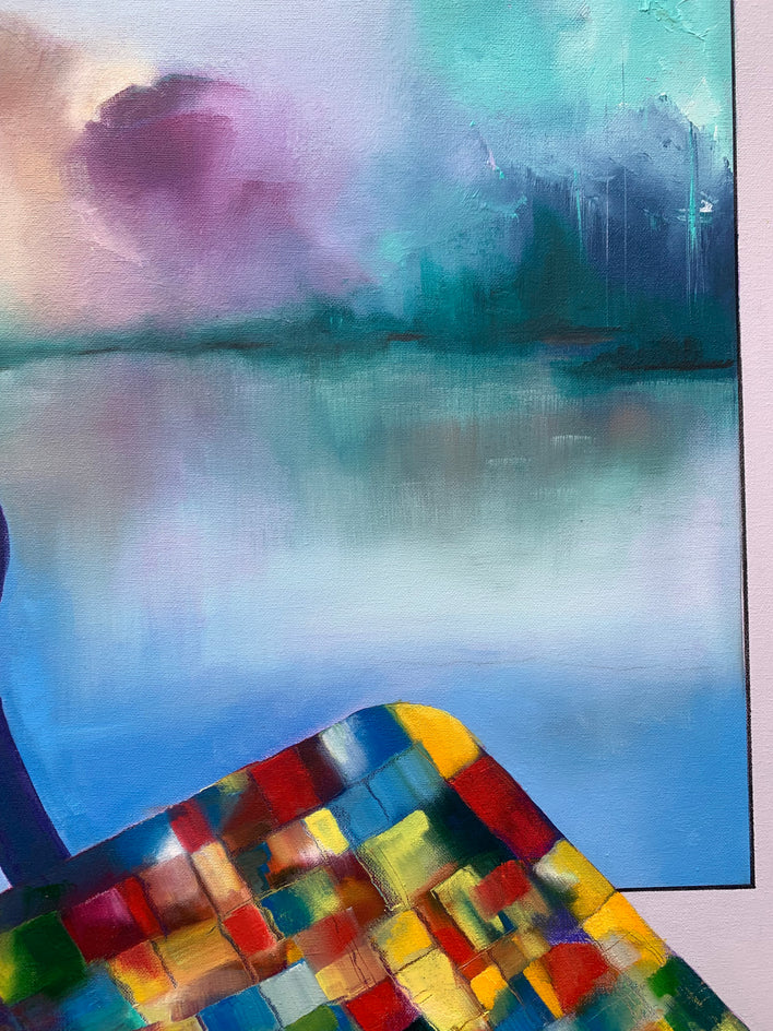 Quiet Horizon Purple by Mikhail Zuyeu |  Closeup View of Artwork 