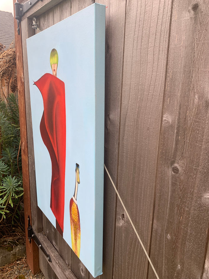 The Red Veil by Mikhail Zuyeu |  Side View of Artwork 