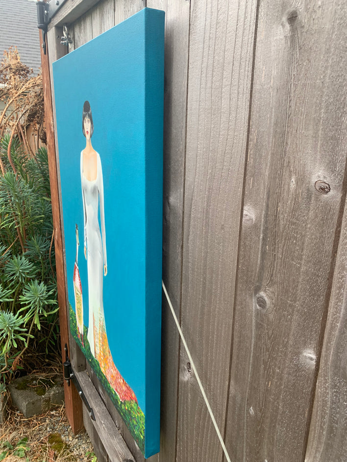 The White Gown by Mikhail Zuyeu |  Side View of Artwork 