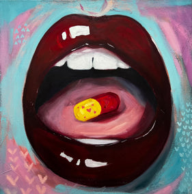 oil painting by Miranda Gamel titled Love Is a Drug