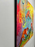 Original art for sale at UGallery.com | Work or Play? by Miranda Gamel | $2,150 | oil painting | 24' h x 24' w | thumbnail 2