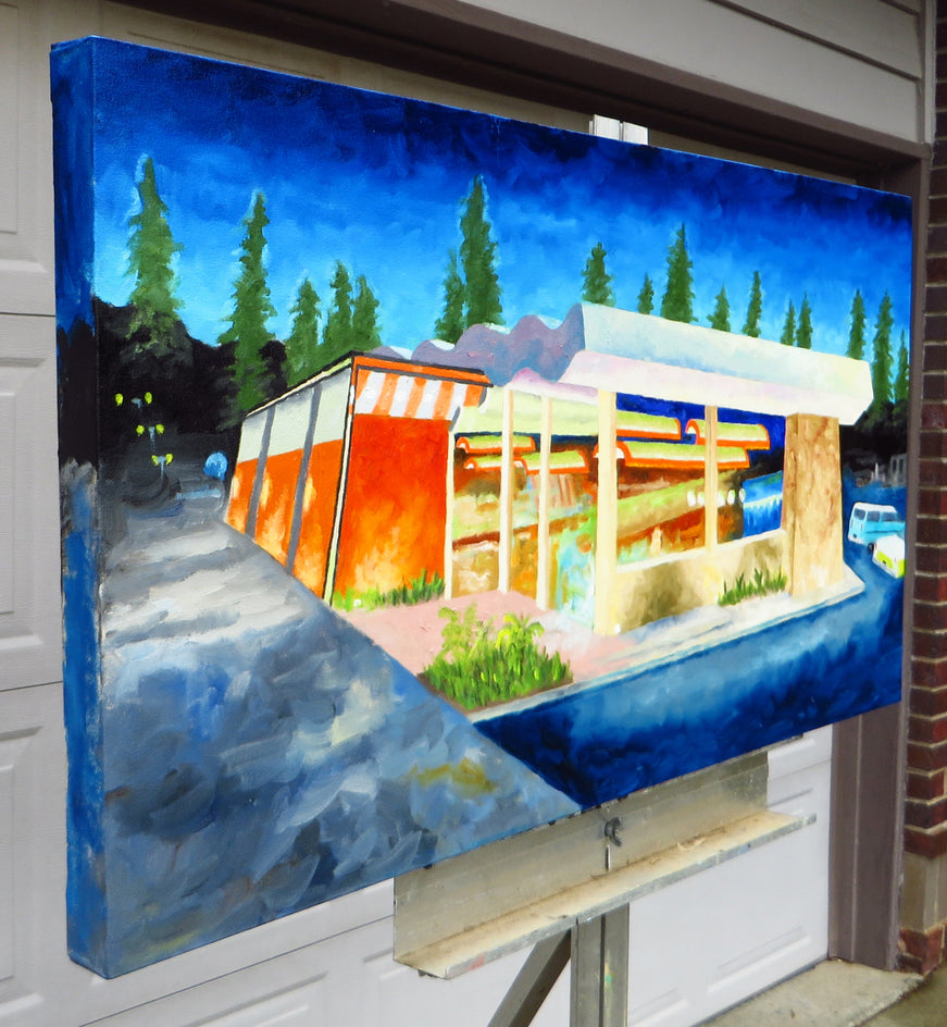 Carolina Pines by Mitchell Freifeld |  Side View of Artwork 