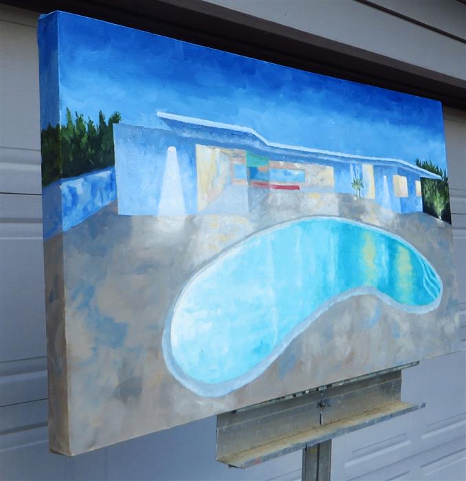 Classic Pool by Mitchell Freifeld |  Side View of Artwork 