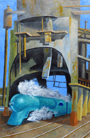 oil painting by Mitchell Freifeld titled Coaling Station