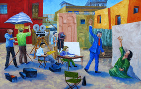 Original art for sale at UGallery.com | Directing the Supplication by Mitchell Freifeld | $1,000 | oil painting | 20' h x 34' w