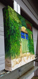 Original art for sale at UGallery.com | Green Garage Doors by Mitchell Freifeld | $450 | oil painting | 12' h x 12' w | thumbnail 2