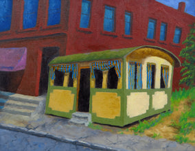 Original art for sale at UGallery.com | King's Quick Lunch by Mitchell Freifeld | $600 | oil painting | 15' h x 19' w