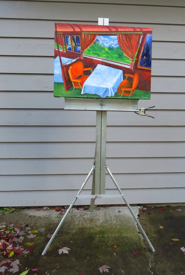 Luxury Train Through the Alps by Mitchell Freifeld |  Context View of Artwork 