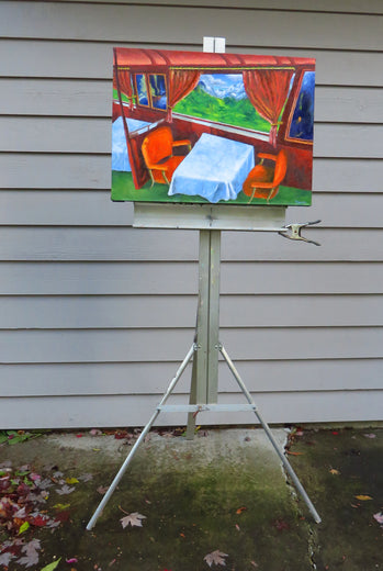 Luxury Train Through the Alps by Mitchell Freifeld |  Context View of Artwork 