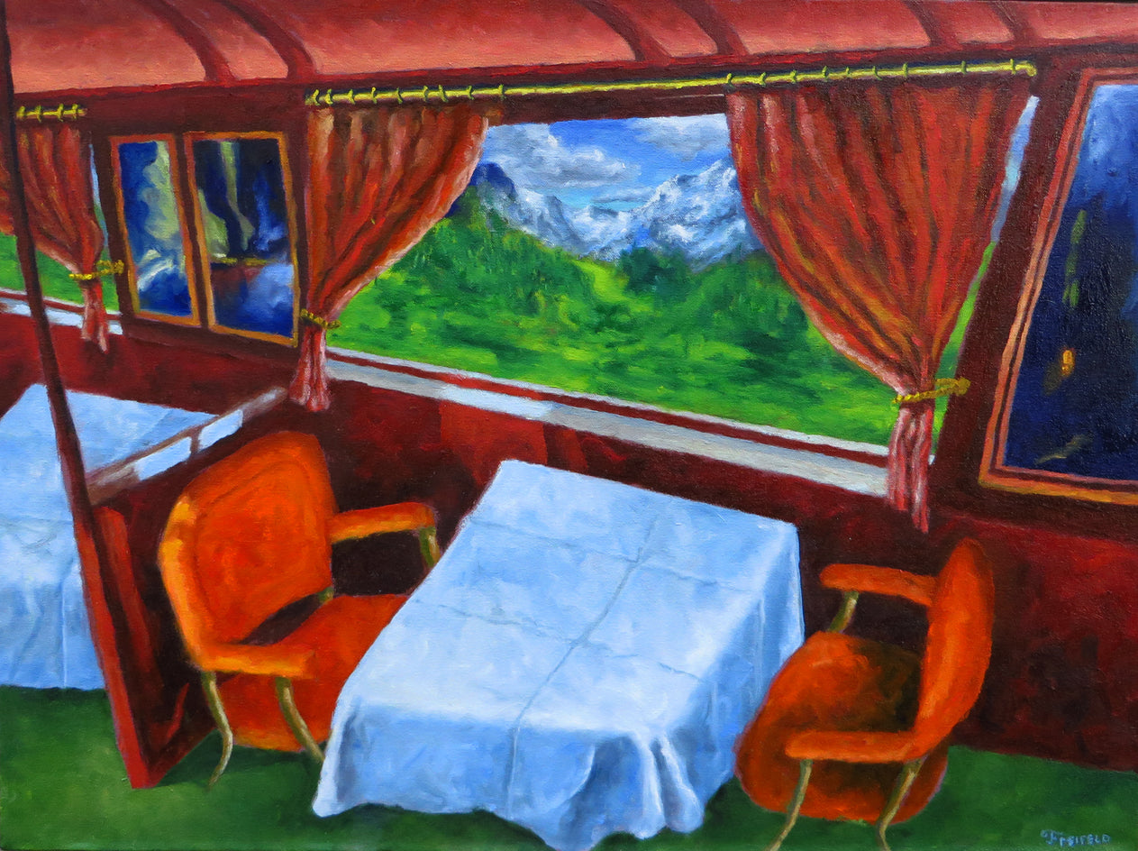Luxury Train Through the Alps by Mitchell Freifeld |  Artwork Main Image 