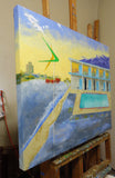Original art for sale at UGallery.com | Passing Afternoon Storm at the El Ray Motel 2 by Mitchell Freifeld | $1,375 | oil painting | 30' h x 40' w | thumbnail 2