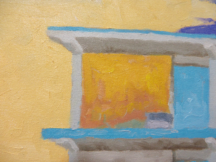 Passing Afternoon Storm at the El Ray Motel 2 by Mitchell Freifeld |   Closeup View of Artwork 