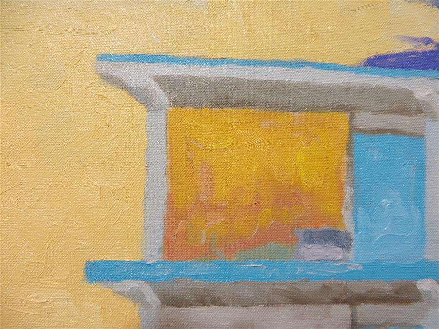 Passing Afternoon Storm at the El Ray Motel 2 by Mitchell Freifeld |  Closeup View of Artwork 