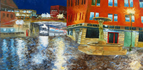 Original art for sale at UGallery.com | Skidmore Fountain by Mitchell Freifeld | $1,250 | oil painting | 20' h x 40' w