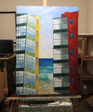 Original art for sale at UGallery.com | Solariums by the Sea by Mitchell Freifeld | $2,650 | oil painting | 50' h x 35' w | thumbnail 3