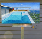 Original art for sale at UGallery.com | Stahl House by Mitchell Freifeld | $1,300 | oil painting | 22' h x 40' w | thumbnail 3