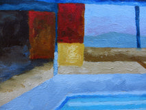 Original art for sale at UGallery.com | Stahl House by Mitchell Freifeld | $1,300 | oil painting | 22' h x 40' w | thumbnail 4