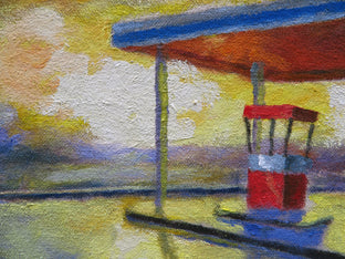 Sunset on the Gas Station by Mitchell Freifeld |   Closeup View of Artwork 