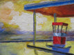 Original art for sale at UGallery.com | Sunset on the Gas Station by Mitchell Freifeld | $375 | oil painting | 10' h x 15.25' w | thumbnail 4