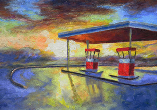 Sunset on the Gas Station by Mitchell Freifeld |  Artwork Main Image 
