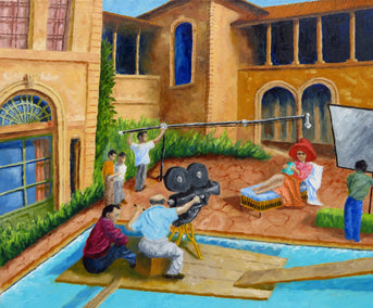 oil painting by Mitchell Freifeld titled The Red Hat