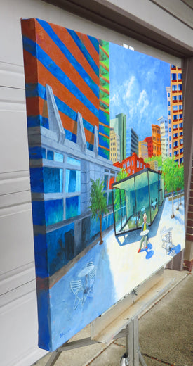 Red Shoes by Mitchell Freifeld |  Side View of Artwork 