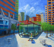 Original art for sale at UGallery.com | Red Shoes by Mitchell Freifeld | $950 | oil painting | 30' h x 35' w | thumbnail 1