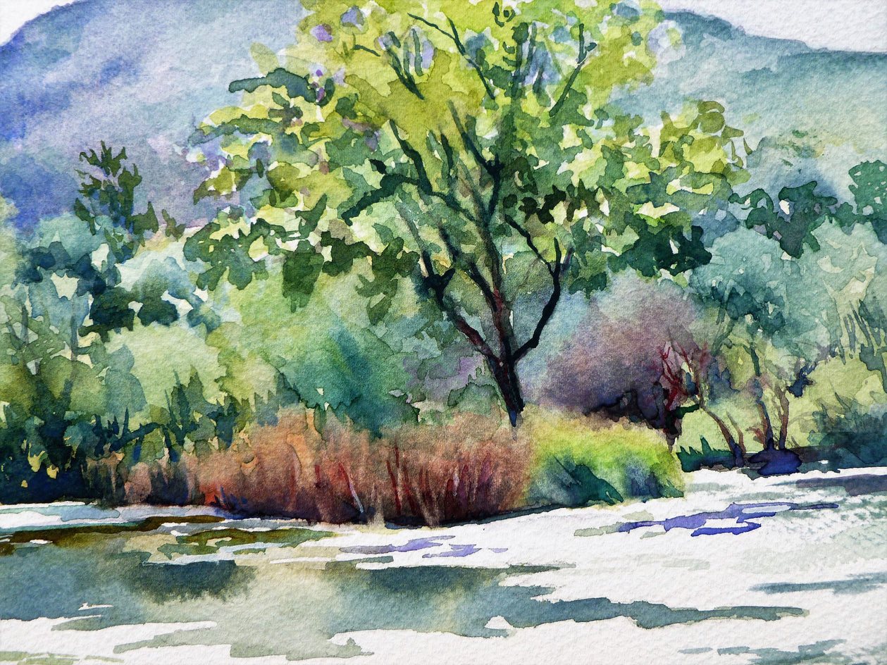 Mt. Diablo Across the Pond by Catherine McCargar |  Closeup View of Artwork 