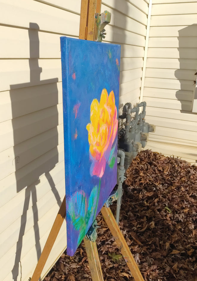 Yellow Rose by Naoko Tadotsu |  Side View of Artwork 