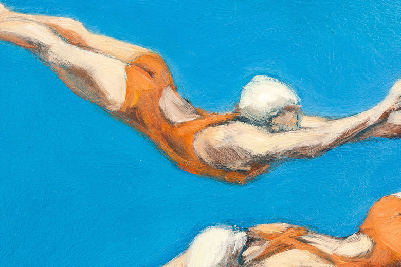 Blue Wave by Nata Zaikina |   Closeup View of Artwork 