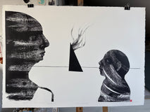 Original art for sale at UGallery.com | I Know, but I’m Not Telling by Natalia Pawlus | $1,200 | printmaking | 29.53' h x 42.52' w | thumbnail 3