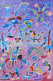 mixed media artwork by Nathalie Gribinski titled Flowers of Heaven