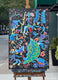 Original art for sale at UGallery.com | Leaf of Paradise by Nathalie Gribinski | $2,000 | mixed media artwork | 36' h x 24' w | thumbnail 3