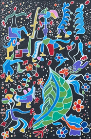 mixed media artwork by Nathalie Gribinski titled Leaf of Paradise