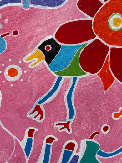 Pink Paradise by Nathalie Gribinski |   Closeup View of Artwork 